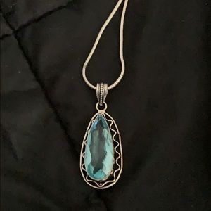 Sterling silver aquarium stone and necklace